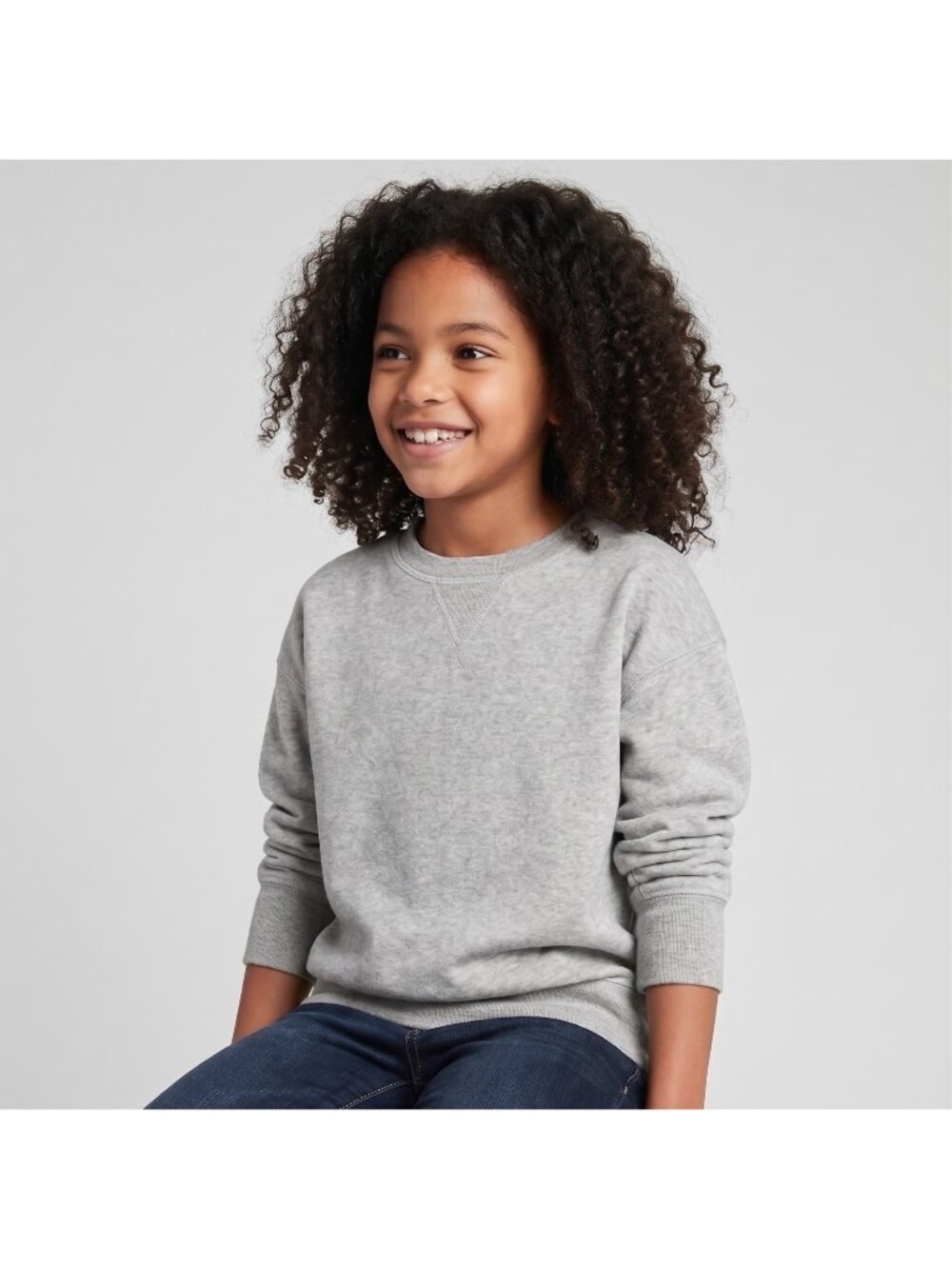 Z by Zella Girl's Gray Velour Crewneck Pullover Sweatshirt in size Medium 8-10